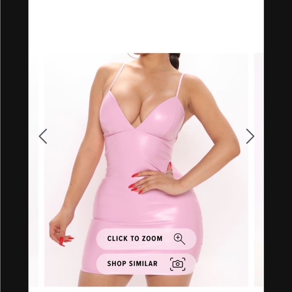 Fashion Nova Blush Pink Glossy Spaghetti Strap Mini Dress